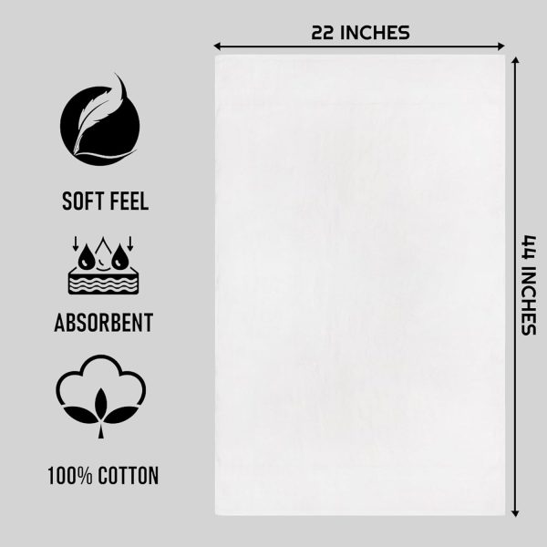 White Bath Towels Bulk Pack of 6 (22x44 Inches) – 100% Cotton Lightweight & Absorbent Towels for , Hotels, Motels & Commercial Use - Image 2