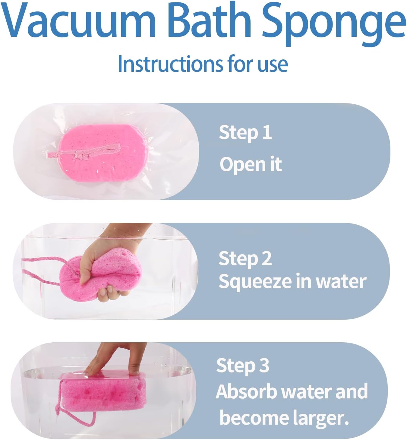 3 Pcs Exfoliating Bath Sponge Soft Shower Sponges for Women Reusable Body Sponges for Men Washing Scrubber - Image 2