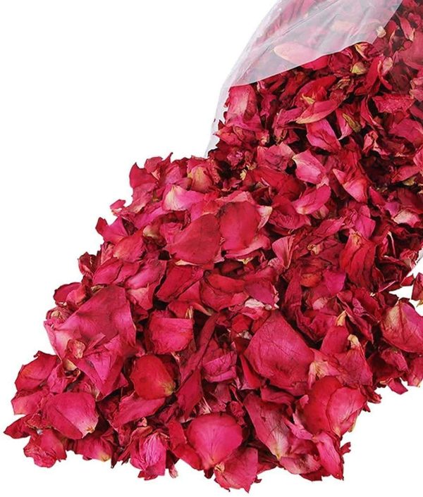 100g Natural Dried Rose Petals Real Flower Dry Red Rose Petal for Foot Bath Body Bath Spa Wedding Confetti Home Fragrance DIY Crafts Accessories