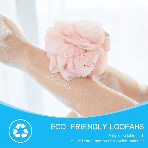 Loofah Sponge Shower Loofahs Bath Sponges Mesh Balls for Women Men Bathing Accessories Body Wash Back Scrubber 50g 4 Colors Soft Pouf Body Scrubber Loofahs Puff Pack, Exfoliate, Cleanse, Soothe Skin. - Image 2
