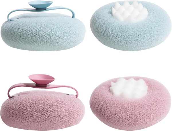Bathing Bliss – Versatile Massage Bath Ball, Exfoliation, Back Scrub, Bath Rub, Perfect for Your Skin Pampering Session-Purple+Blue