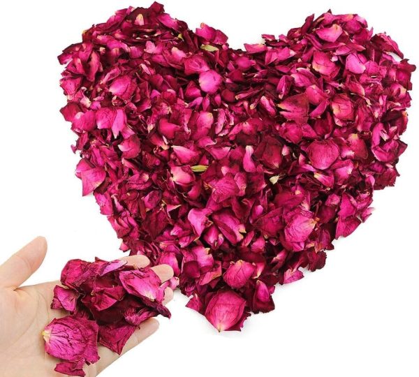 150 Grams/ 5.3 OZ Natural Real Red Rose Flower Petals Dried Rose Petal for Wedding Decoration Bath Foot Bath Wedding Confetti Crafts Accessories (5.3, Ounces)
