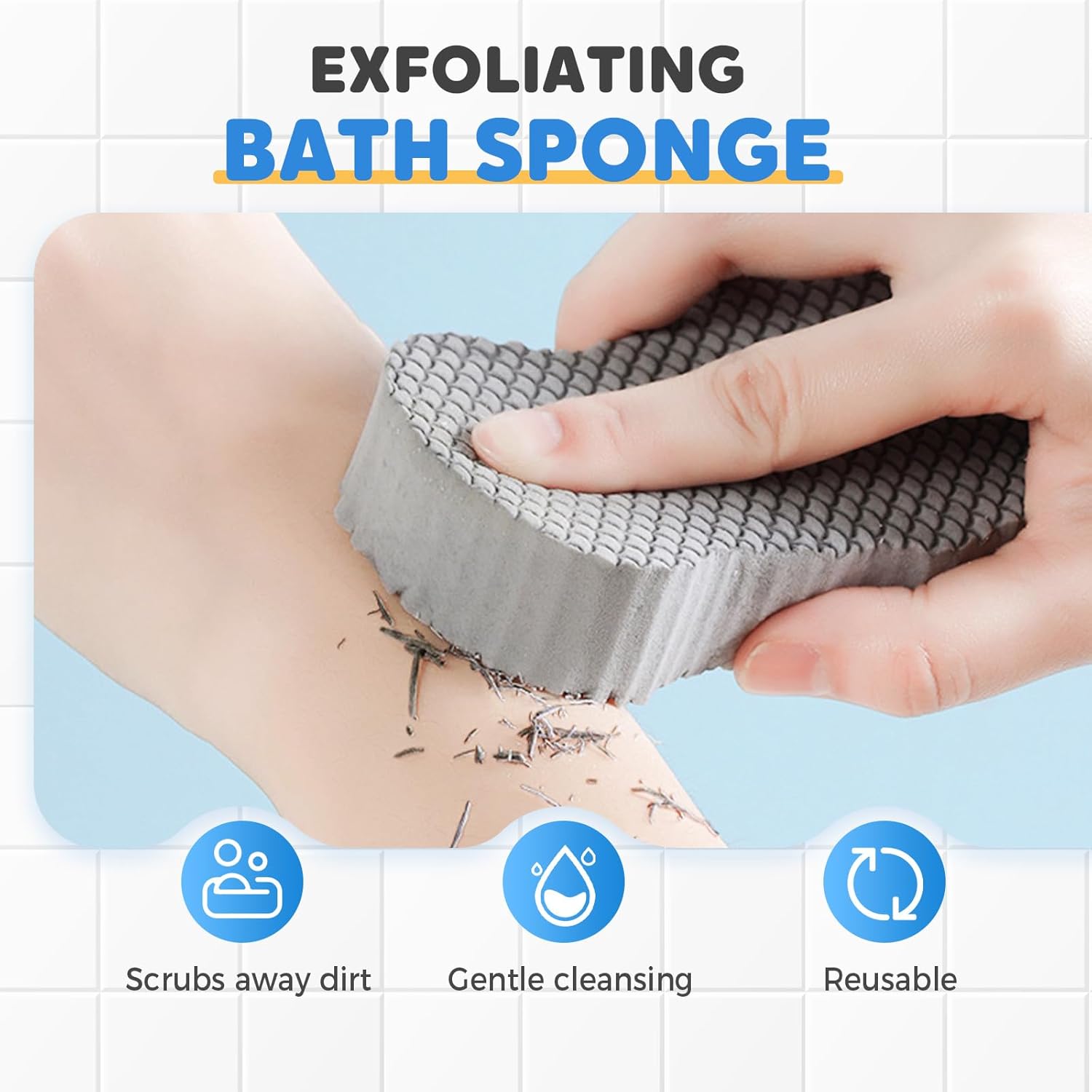 Magic Exfoliating Bath Sponge Body Scrubber, 2025 New Magic Exfoliating Bath Sponge 3D Super Soft, Skin Friendly and Reusable for Adults Women and Men for Body Removes Dead Skin (3PC C) - Image 2