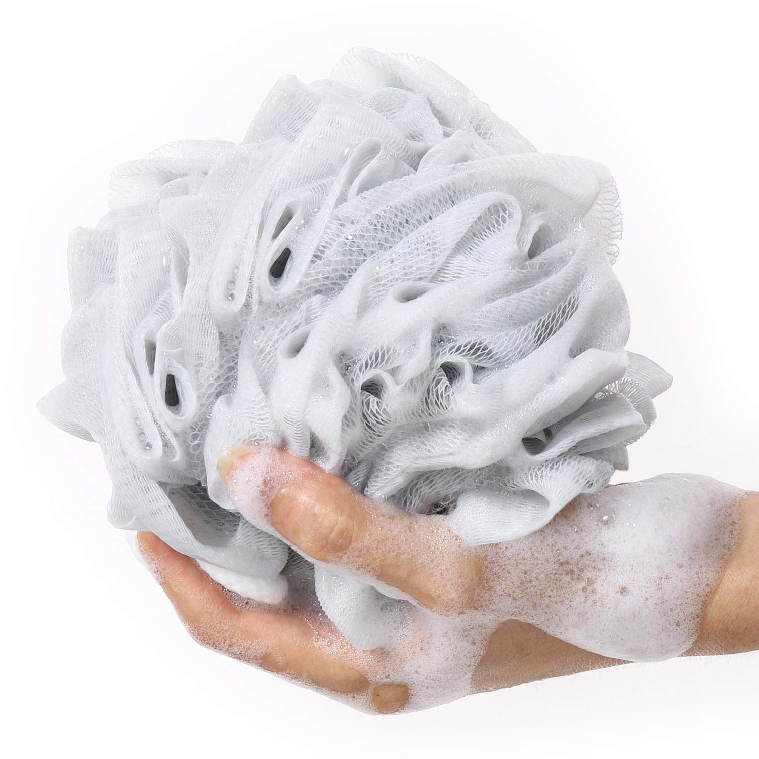Bath Sponge Shower Loofahs 60g Mesh Pouf Bath Scrunchies Body Wash Puff Shower Puff - Pack of 4 - Image 2