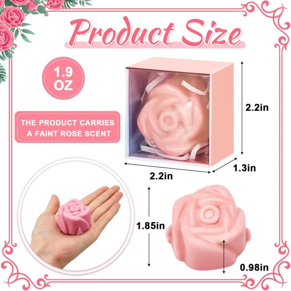 24 Pcs Rose Soap Favors Mini Bridal Shower Wedding Favors for Guests Baby Shower Decorations, Beige White, Pink, Rose Red - Image 2