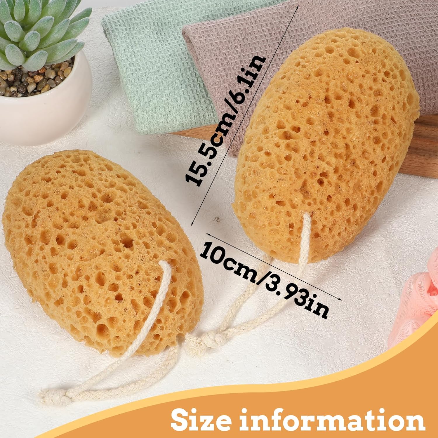 Shower Sponge, 2 Pcs Large Bath Sponges for Shower Body Scrubber Soft Loofah Exfoliating Sponge for Women Men Home Bathroom Face Body Washing Bathing Deep Cleansing - Image 2