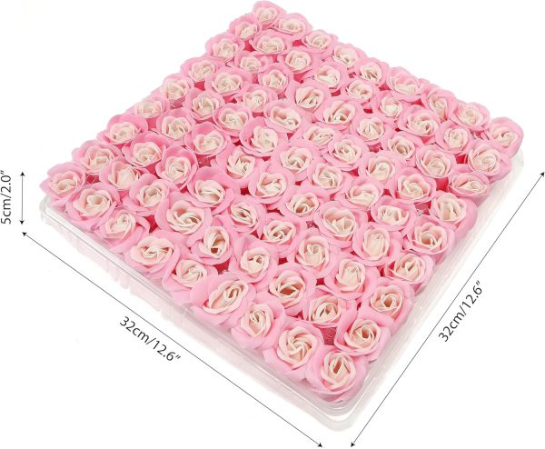 81PCS Soap Flower, Roses Rosas l Shaped Scented Bath Body Shower Petals Bouquet Flores De Jabon for Her, Valentine's Day, Wedding, Birthday, Mothers Day, Anniversary, Party Favors Gifts Idea Pink - Image 2
