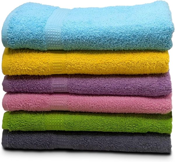 6-Pack Bath Towels - 30" x 60" - Ultra Soft 100% Cotton Large Bath Towels- Highly Absorbent for Bathroom, Pool, Gym, Spa, and Hotel Use (Colors Variety)