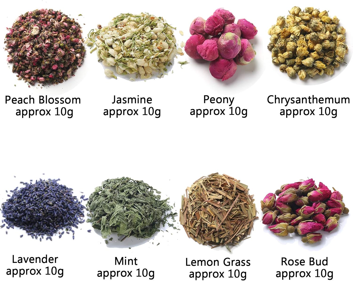 Dried Flowers, Soap Making of Dry Flower, Soap Herbal Bath Set for DIY Lip Gloss,Soap, Candle Making,Including Rose Buds, Lavender, Jasmine, Chrysanthemum, Lemongrass, Mint, Peony, Peach Blossom - Image 2