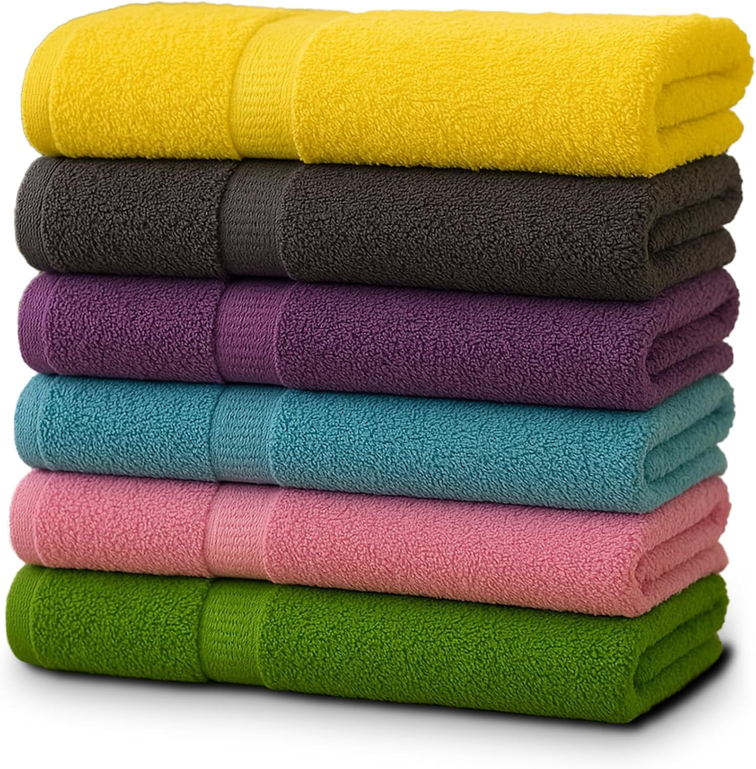 6-Pack Bath Towels - 30" x 60" - Ultra Soft 100% Cotton Large Bath Towels- Highly Absorbent for Bathroom, Pool, Gym, Spa, and Hotel Use (Colors Variety) - Image 2