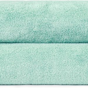 100% Cotton Quick-Dry Lightweight Moisture Absorbing Bath Towel, 2-Pack, Seafoam Green, 54" x 30"