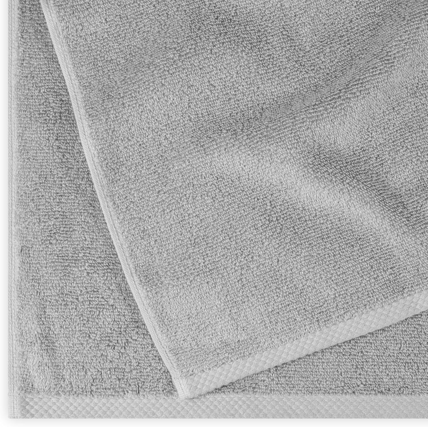 2 Piece Quick-Dry Oversize Bath Towel, 100% Cotton, Platinum, 54" x 30" - Image 2