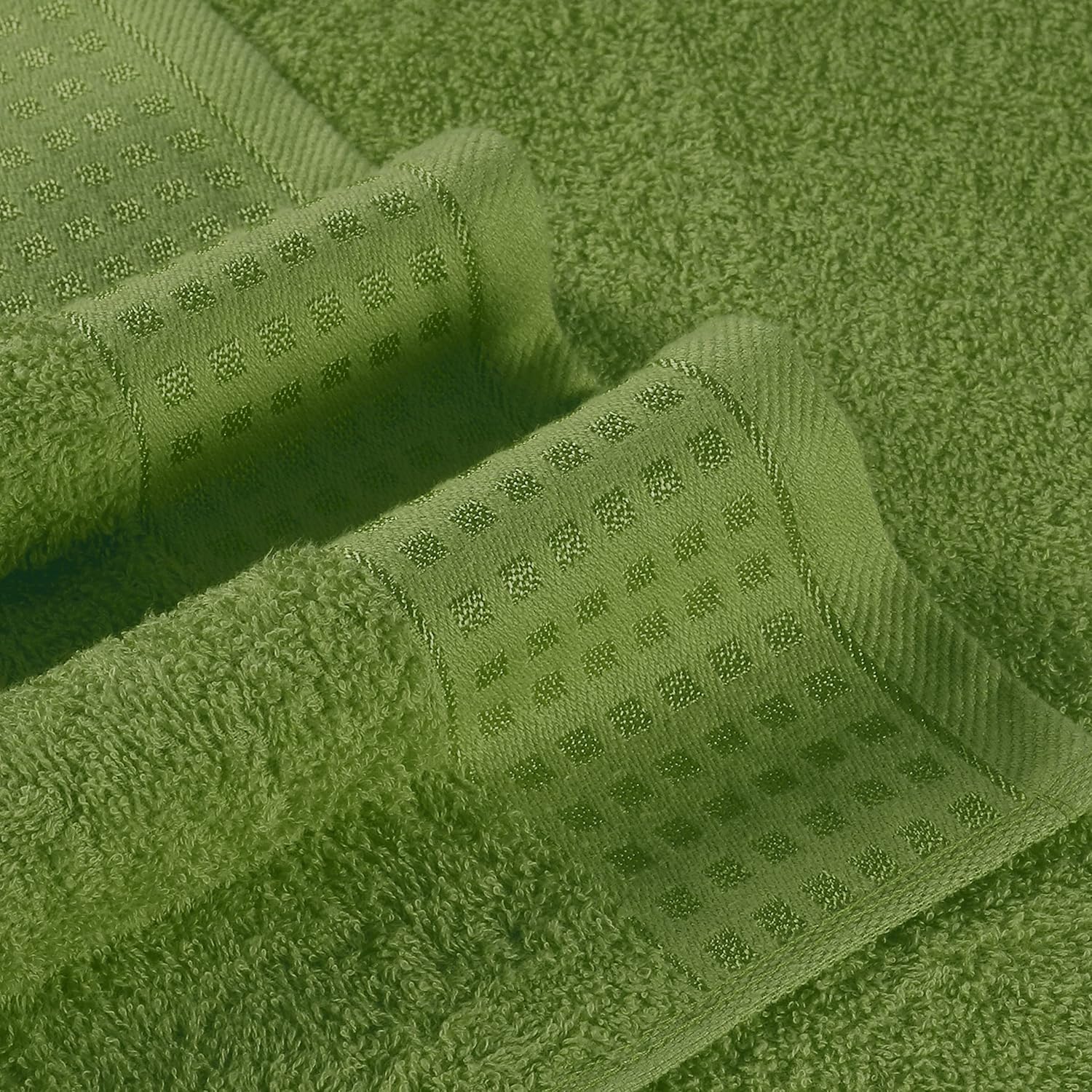 100% Cotton 2 Pack Oversized Bath Towel Set 28x55 Inches, Ultra Soft Highly Absorbant Compact Quickdry & Lightweight Large Bath Towels, Ideal for Gym Travel Camp Pool - Kiwi Green - Image 2